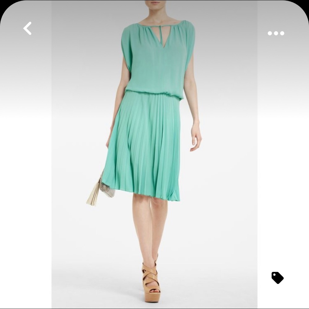 Bcbgmaxazria green plisse dress